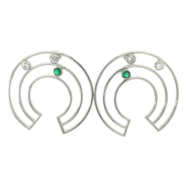 A Pair of C-Shape Spiral Earrings in 925 Solid Silver