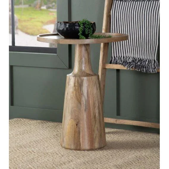 Accent Table With Tapered Base – Light Brown