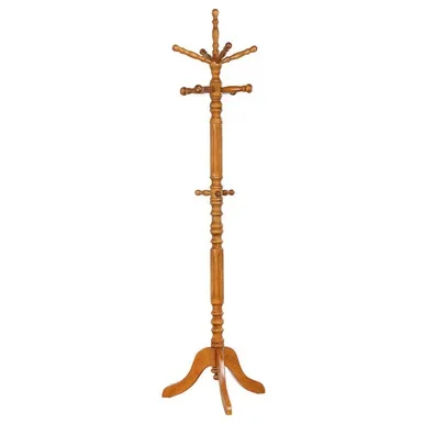 Achelle 11 Hook Freestanding Coat Rack Hanger Golden Brown / CS-900759