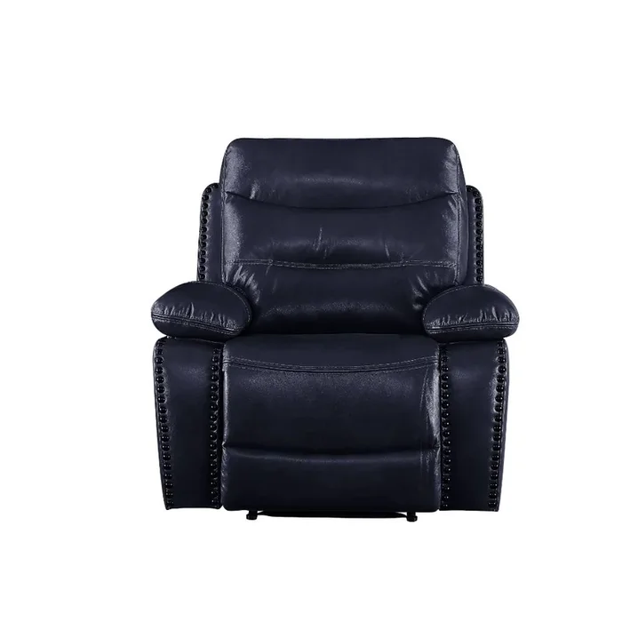 ACME Aashi Navy Leather-Gel Match Recliner Model 55372