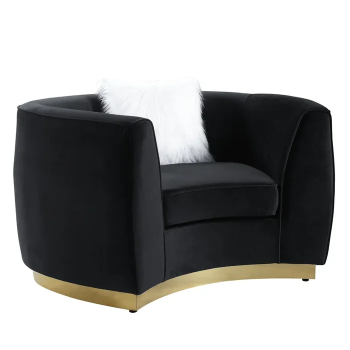 ACME Achelle Black Velvet Chair Model LV01047