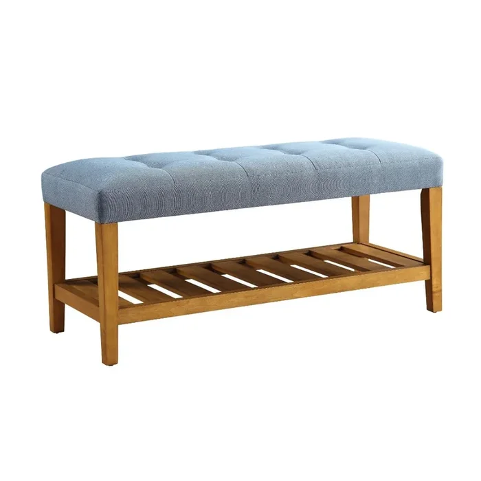 ACME Charla Blue & Oak Bench Model 96684
