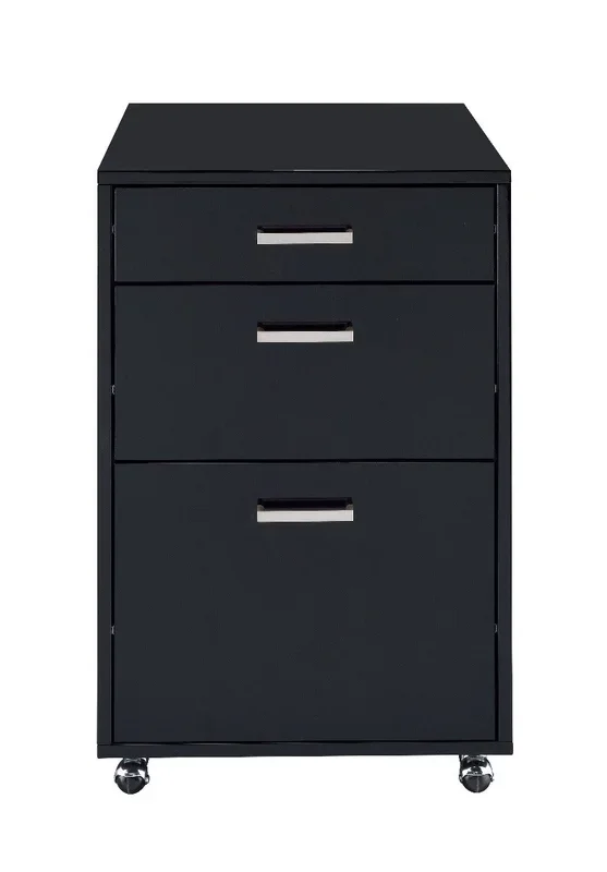 ACME Coleen Black High Gloss & Chrome File Cabinet Model 92450