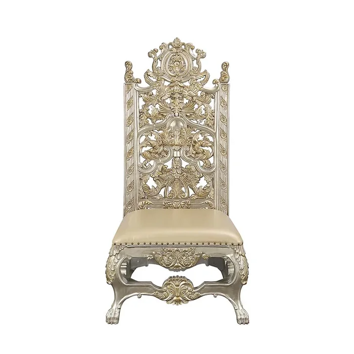 ACME Danae PU, Champagne & Gold Finish Side Chair Model DN01198