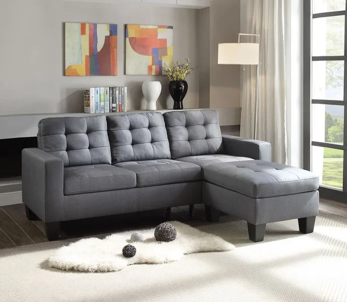 ACME Earsom Gray Linen Sofa Model 52775