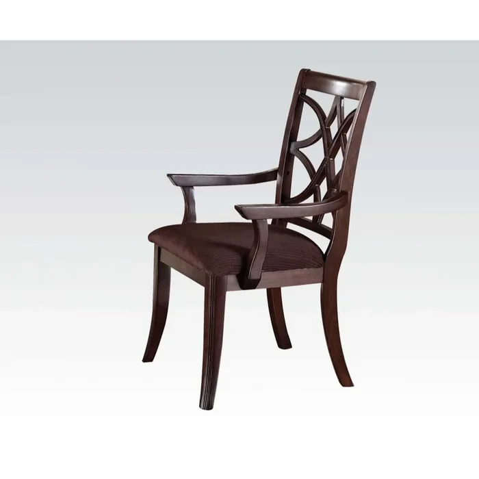 ACME Keenan Brown Microfiber & Dark Walnut Chair Model 60258
