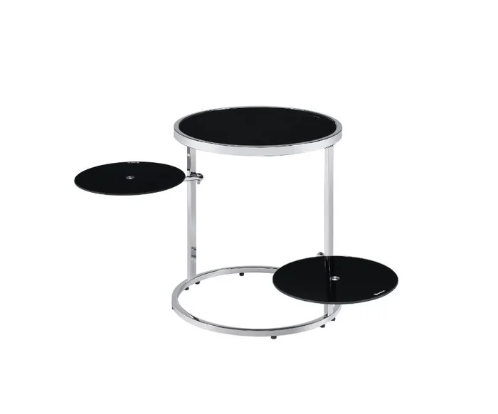ACME Lynch Black & Chrome Finish Accent Table Model 97879