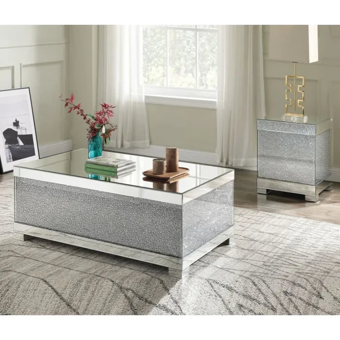 ACME Mallika Mirrored & Faux Crystals Coffee Table Model 87910