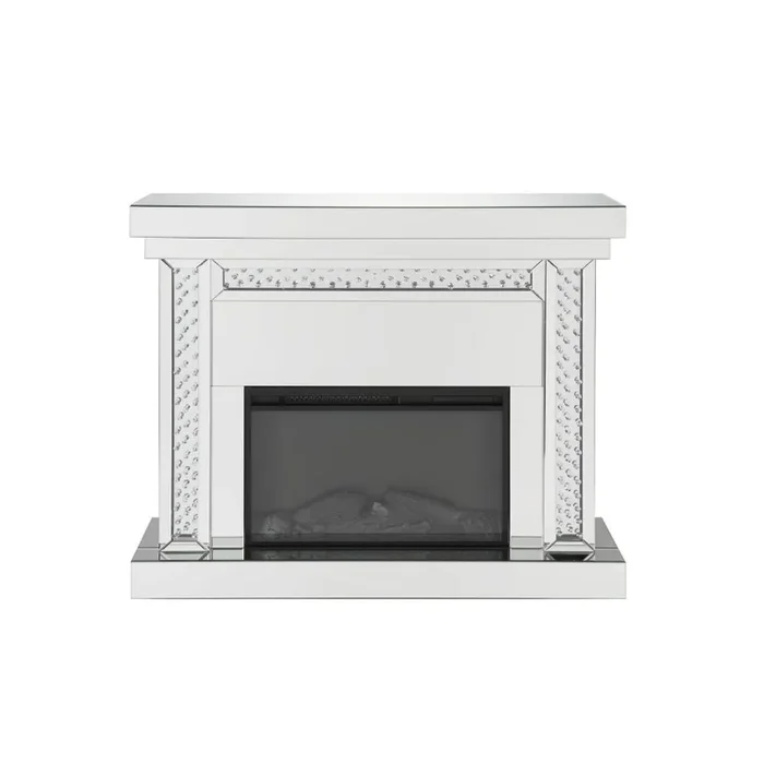 ACME Nysa Mirrored & Faux Crystals Fireplace Model 90272