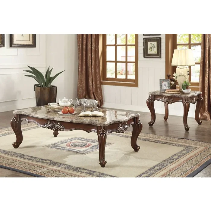 ACME Shalisa Marble & Walnut Coffee Table Model 81050