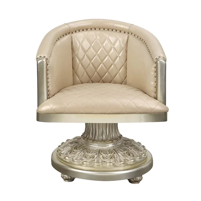 ACME Sorina PU & Antique Gold Finish Dining Chair Model DN01220