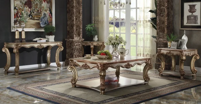 ACME Vendome Gold Patina Coffee Table Model 83000