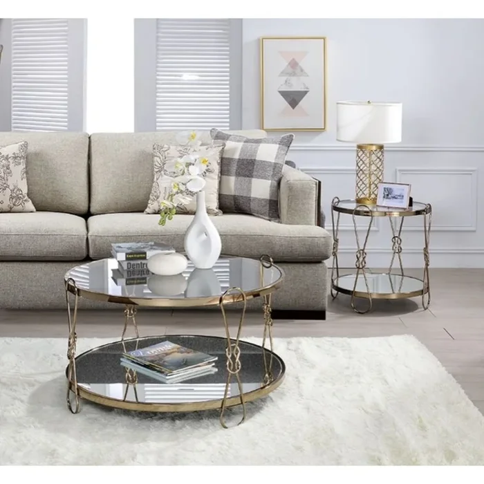 ACME Zekera Champagne & Mirrored Coffee Table Model 83940