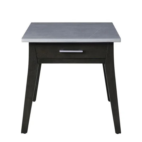 ACME Zemocryss Marble & Dark Brown Finish End Table Model LV00609