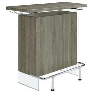 Acosta Rectangular Bar Unit With Footrest and Glass Side Panels