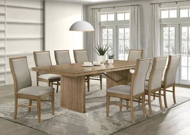 Adina 9-piece Extension Dining Set Distressed Light Brown / CS-193611-S9