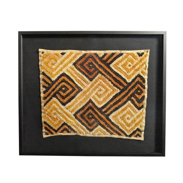 African Shoowa Grass Textile Framed