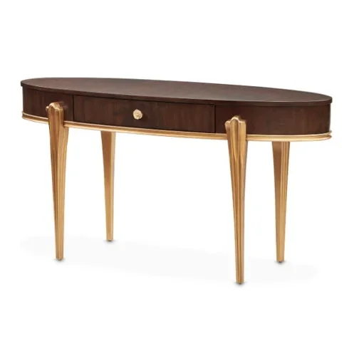 AICO Furniture Camellia Field Vanity Desk in Warm Pecan