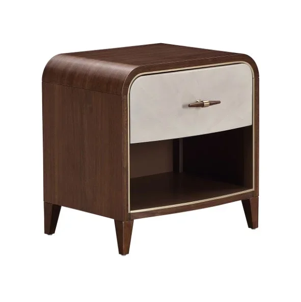 AICO Furniture Houston Small Nightstand in Walnut