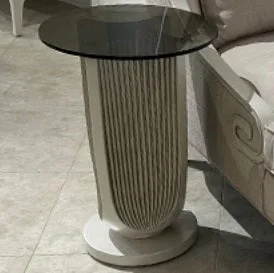 AICO Furniture La Marisia Accent Table in Creamy Pearl