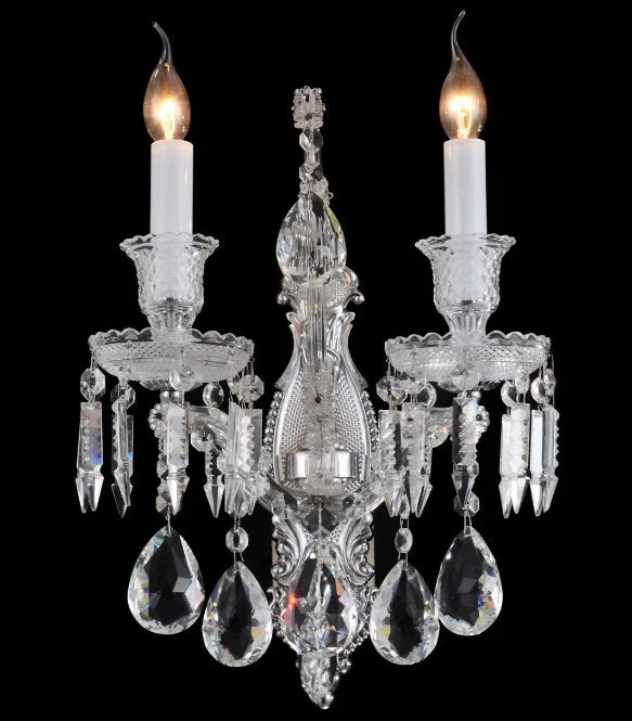 AICO Furniture Lighting Chambord 2 Light Wall Sconce in Clear