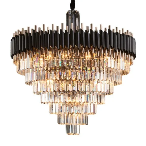 AICO Furniture Lighting Symphony Round 37 Light Chandelier in Clear