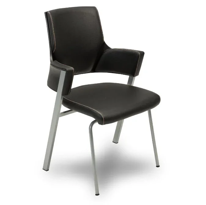AICO Furniture Queue Guest Chair (Set of 2) with Plastic Back & Vinyl