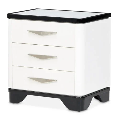 AICO Furniture Tuxedo Nightstand in Piano Keyboard