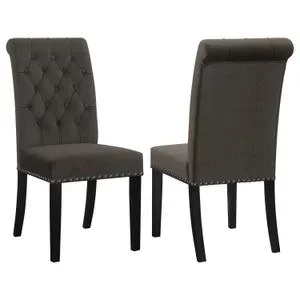 Alana Velvet Upholstered Dining Side Chair Brown (set of 2)
