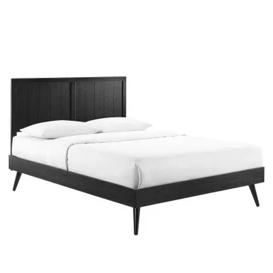 Alana Wood Queen Platform Bed With Splayed Legs / MOD-6379