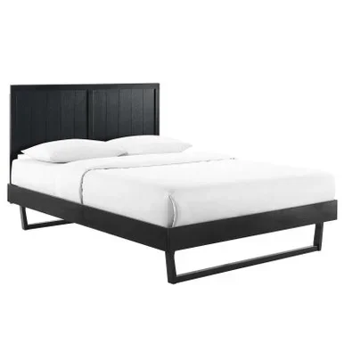 Alana Wood Twin Platform Bed With Angular Frame / MOD-6618
