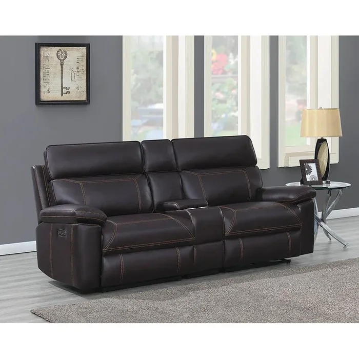 Albany Motion Collection – 3 Pc Power 2 Loveseat – Brown