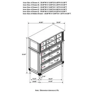 Alderwood 5-drawer Bedroom Chest French Grey