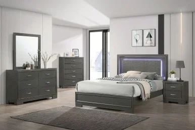 ALISON E.King Bed, Dark Walnut / CM7416GY-EK-BED