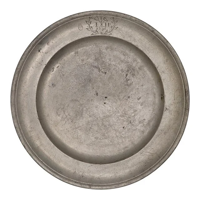 Alms Dish, Pewter, 1796 Germany