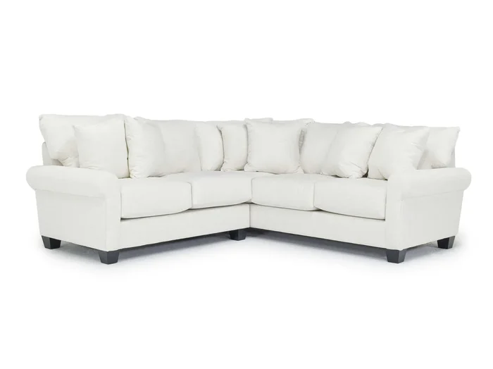 Amelia Crypton Performance Tux Loveseat Sectional in Nomad Snow, Left Facing, Down