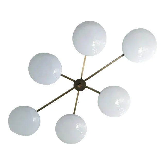 Angelo Bronzed Glossy White Glass Flush Mount by Fabio Ltd