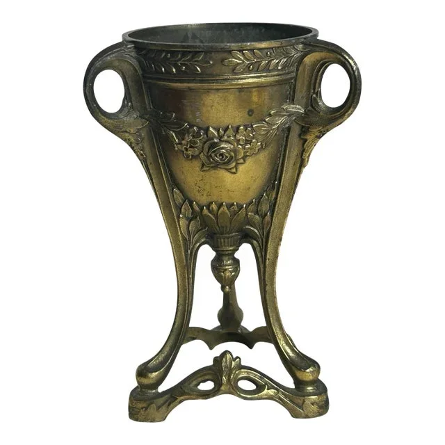Antique 1920’s Urn Style Incense Burner Base Bronze and Brass Art Nouveau Depose France Victorian