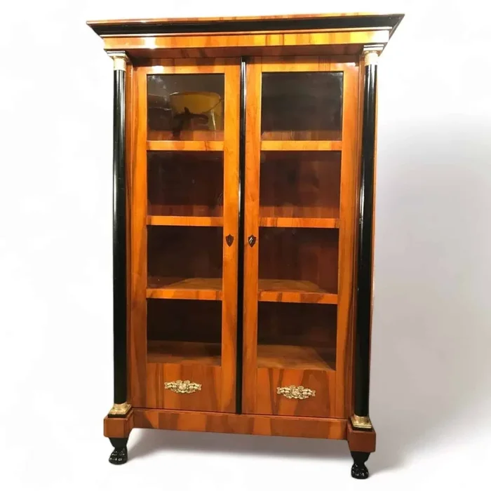Antique Biedermeier Walnut Bookcase, 1820