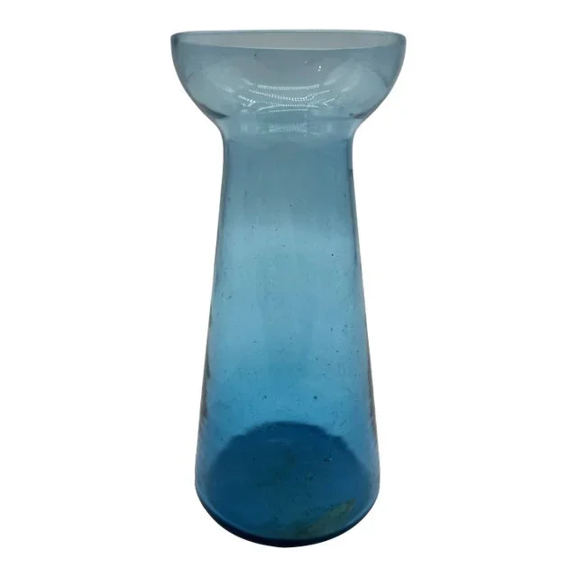 Antique Blown Cobalt Blue Glass Hyacinth Vase, Bristol, England, Circa 1840’s
