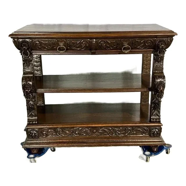 Antique Carved English Oak Server Circa 1880’s