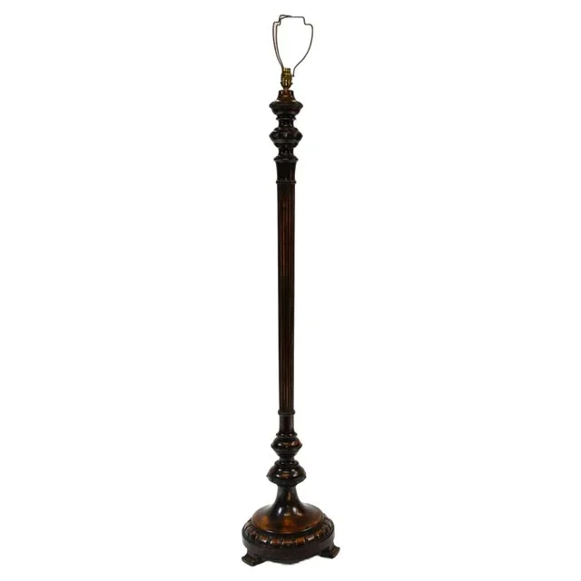 Antique Carved Mahogany Floor Lamp