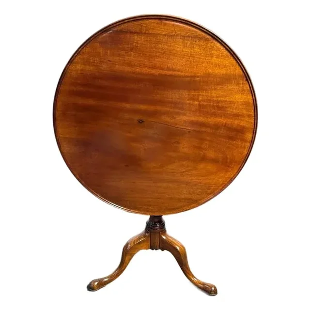 Antique Georgian Style American Tripod Tilt Top Table With Snake Feet