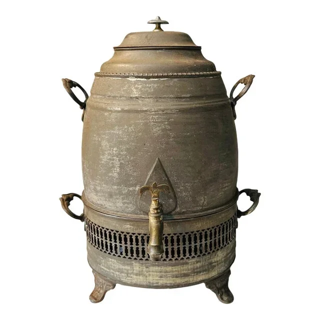Antique Hot Water Urn With Original Burner