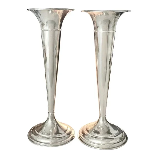 Antique Sterling Silver Dominick & Haff Centerpieces Vases – Set of 2