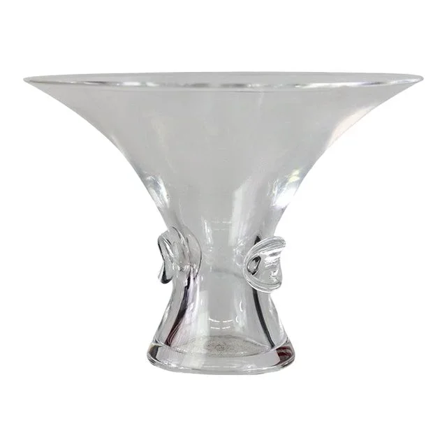 Antique Steuben Mid-Century Modern Art Glass Trumpet Vase, Signed Circa 1930