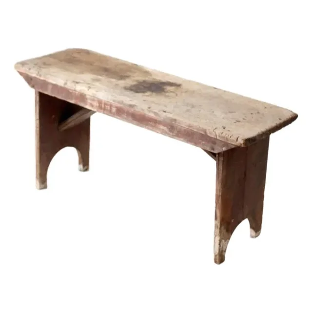 Antique Wooden Farmhouse Bench