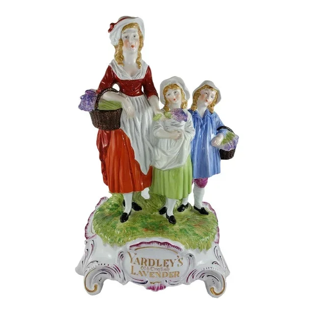 Antique Yardley’s Old English Lavender Dresden China Porcelain Advertising Figurine