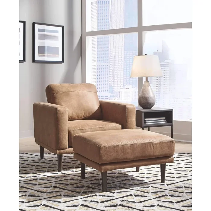 Arroyo – Caramel – 2 Pc. – Chair With Ottoman
