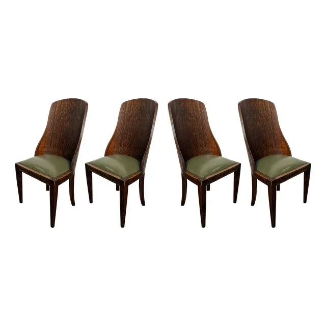 Art Deco Chairs, 1930s, Set of 4